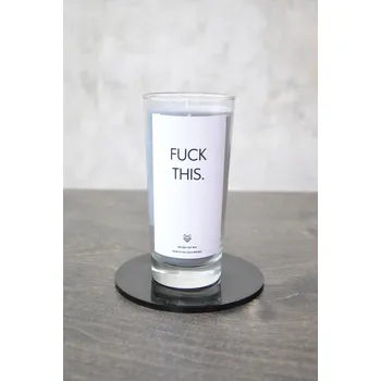 Svíčka IRONIC CANDLES - FUCK THIS! Velikost svíčky / Size: Střední / Medium, Barva a vůně / Color and scent: Neon žlutá - LITSEA CUBEBA (citrusová)