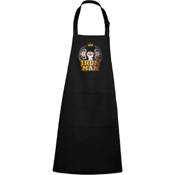 Kuchyňská zástěra Zástěra s potiskem Iron man Barva zástěry: Černá