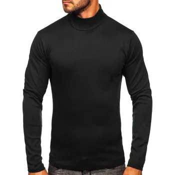 Pánský svetr Černý pánský propínací rolák basic Bolf 145348 - M