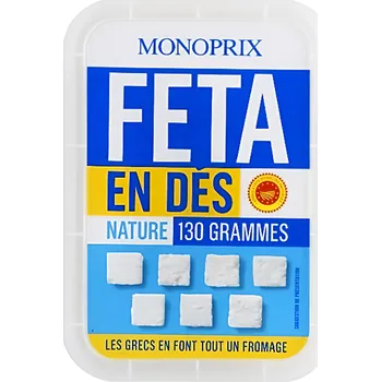 Monoprix Přírodní Feta sýr, kostky 130g