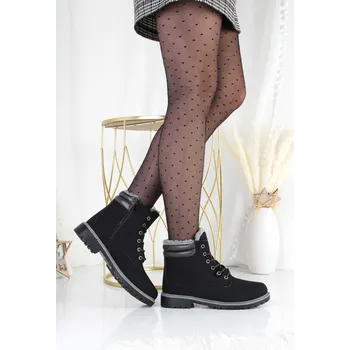 Dámská zimní obuv Cathay moda Černé zateplené farmářky 3457-11B Velikost: 39