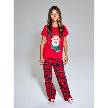 Dívčí spodní prádlo Sinsay - Dvoudílné vánoční pyžamo s potiskem soba - červená - 050DP-33X - 050DP-33X-152