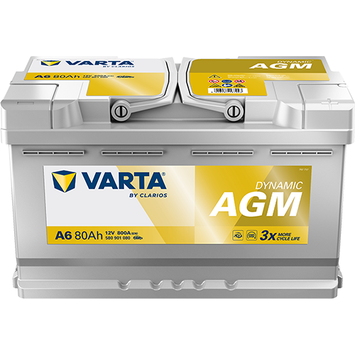 Varta Dynamic AGM 12V 80Ah 800A, 580 901 080, A6 nabitá autobaterie + Tableta do ostřikovačů (2 ks) + možný výkup staré baterie při doručení nebo v prodejně Jinočany
