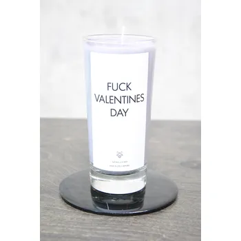 Svíčka IRONIC CANDLES - sójová svíčka / Fuck Valentines day Velikost svíčky / Size: Malá / Small, Barva a vůně / Color and scent: Neon žlutá - LITSEA CUBEBA (citrusová)