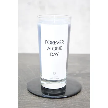 Svíčka IRONIC CANDLES - FOREVER ALONE DAY Velikost svíčky / Size: Střední / Medium, Barva a vůně / Color and scent: Neon žlutá - LITSEA CUBEBA (citrusová)