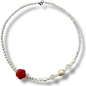 Náhrdelník Things by E. - korálkový náhrdelník s říčními perlami - FLOWER MIST