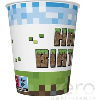 Jednorázové nádobí Pohárek (kelímek) nápojový papírový 0,25 l (8 ks) - pixely