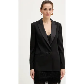 Dámské sako Sako s přídavkem vlny Twinset černá barva, 252TT2121 99X, vel. 38