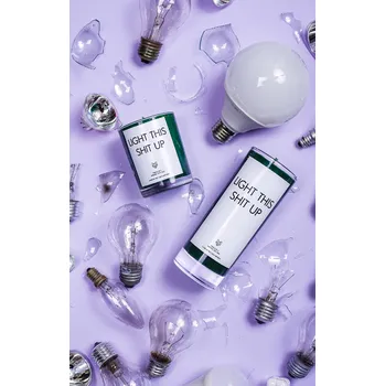 Svíčka IRONIC CANDLES - sójová svíčka/LIGHT THIS SHIT UP Velikost svíčky / Size: Malá / Small, Barva a vůně / Color and scent: Neon žlutá - LITSEA CUBEBA (citrusová)