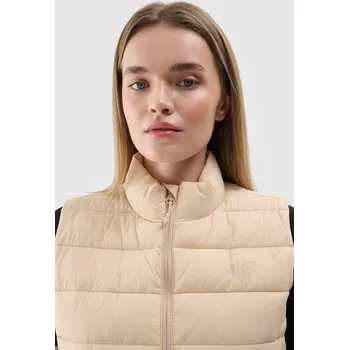 Dámská vesta Dámský Péřový Bezrukávník S Límcem 4F Béžový 4FWAW24TVJAF139-83S XS