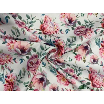 Kočárkovina růžové pivoňky na bílé