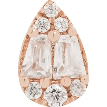 Piercing Buddha jewelry Buddha jewelry Bezzávitová koncovka piercingu Unity ze 14 kt zlata 585/1000 se zirkony Barva: Růžové zlato