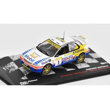 autíčko DeAgostini Subaru Impreza Rally Poland 1997 1:43 - Rallye automobily časopis s modelem #35 Subaru Impreza Rallye Polsko 1997 Hotowczyc / Wistawski - kovový model auta