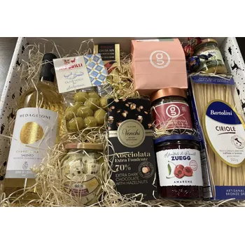 Dárkový potravinový koš ItalyShop - Dárkový box Vánoce s bílým vínem