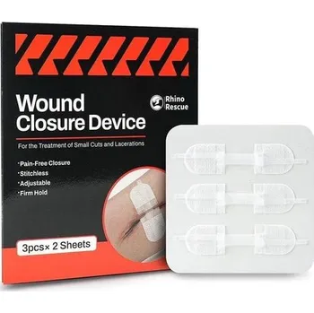 Náplast RHINO RESCUE Zip-Stitch – pásky pro uzávěr rány bez šití (6 ks)