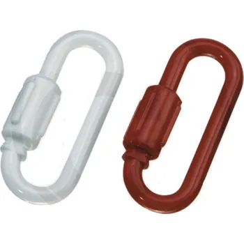 Karabina plastová tloušťka 6 mm pro výstražný řetěz červená a bílá balení 2 ks