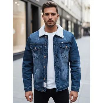 Pánská casual bunda Dstreet Originální tmavě modrá přechodná džínová bunda
