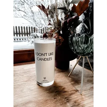 Svíčka IRONIC CANDLES - sójová svíčka ve skle / I DONT LIKE CANDLES Velikost svíčky / Size: Střední / Medium, Barva a vůně / Color and scent: Bílá - KOKOS