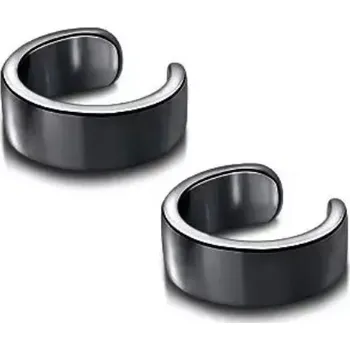 Náušnice DARK Punk Drop náušnice - earcuff simple / black rhodium postříbřená - GUNMETAL