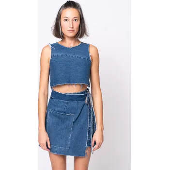 REVIVE CROP TOP dámský - tmavě modrý Velikost: S/M