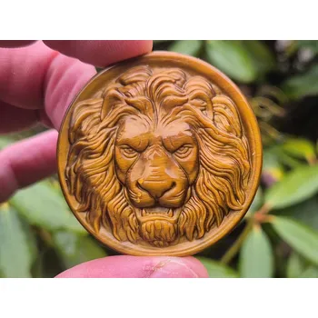 Přírodní kámen Tygří oko mugle řezba LEV 32g