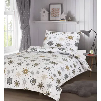 Povlečení Jahu Flanelové povlečení 140x200 - Sněhové vločky