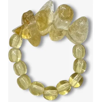 Prsten KAARET korálkový elastický prsten - STONE RING CITRÍN Velikost: S