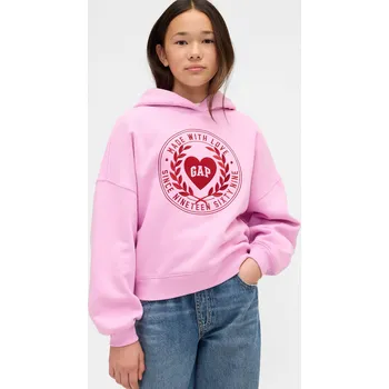 Dámská mikina GAP Kids oversize mikina s kapucí GAP světle modrá | růžová 3483035