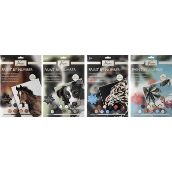 Malování podle čísel na kartonu - Kůň