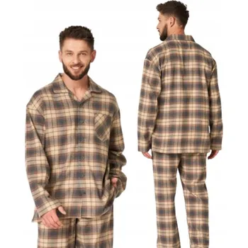 Dámské spodní prádlo Key Pánské pyžamo MNS 402 s dlouhým rukávem, velikost XXL