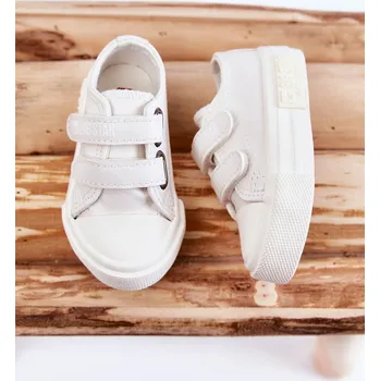 Dámské tenisky Dětské kožené tenisky na suchý zip BIG STAR KK374091 Bílá 17