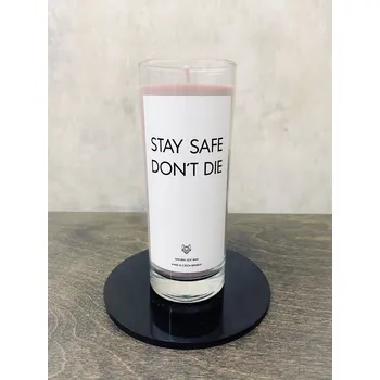 Svíčka IRONIC CANDLES -STAY SAFE Velikost svíčky / Size: Malá / Small, Barva a vůně / Color and scent: Neon žlutá - LITSEA CUBEBA (citrusová)