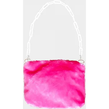 Kabelka PRINCESS TIRAMISU Taška / KABELKA přes rameno velká FLUFF - bílý řetěz / neon pink