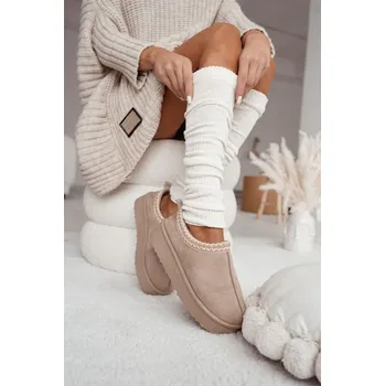 Dámské legíny Milena Bavlněné Zateplené V Proužku Ecru Milena hnědá 3082476