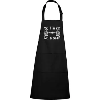 Kuchyňská zástěra Zástěra s potiskem Go hard Barva zástěry: Černá