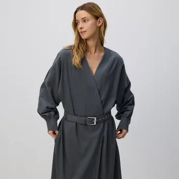 Dámské šaty Reserved - Šaty s&nbsp;řetízkovým páskem - tmavě šedá - 333HU-90X - 333HU-90X-XS