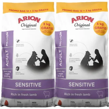 Krmivo pro psa ARION Original Sensitive Adult Medium 2x(12+3kg)