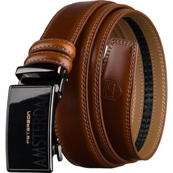 Opasek Hnědý kožený pánský opasek s automatickou sponou - Peterson (95)