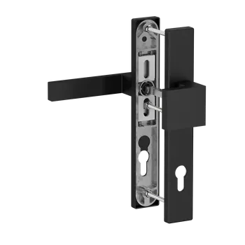 Dveřní kování Hliníkové štítové kování klika-koule s roztečí 92mm, černý broušený elox