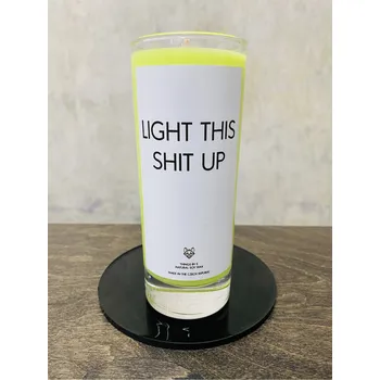 Svíčka IRONIC CANDLES -LIGHT THIS SHIT UP Velikost svíčky / Size: Střední / Medium, Barva a vůně / Color and scent: Oranžová - SKOŘICOVÉ PERNÍČKY