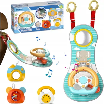 Hračka pro nejmenší INTERAKTIVNÍ VOLANT PRO DĚTI CESTOVNÍ do auta, kočárku, postýlky