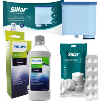 Příprava kávy Philips CA6700 odvápňovač + Sillar: vodní filtr + tablety 10 ks