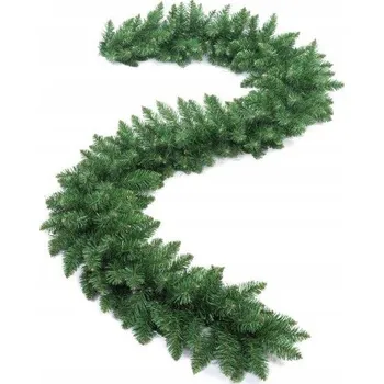 Vánoční dekorace Smrková girlanda na vánoční stromeček, zelený vánoční řetěz, dekorativní, 35x270 cm
