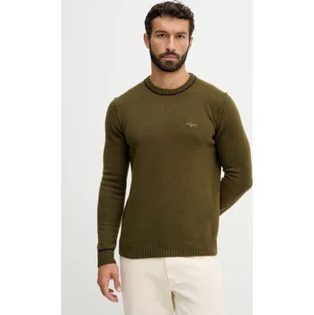 Pánský svetr Vlněný svetr Aeronautica Militare pánský, zelená barva, MA1608UL00924 91X, vel. S