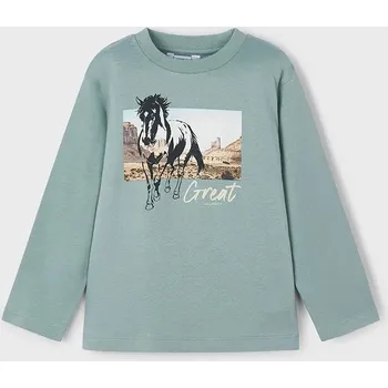 Dětská móda Dětské tričko s dlouhým rukávem Mayoral 4093.5G.Mini.9BYA tyrkysová 67X, vel. 110
