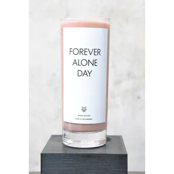 Svíčka IRONIC CANDLES FOREVER ALONE DAY Velikost svíčky / Size: Malá / Small, Barva a vůně / Color and scent: Neon žlutá - LITSEA CUBEBA (citrusová)