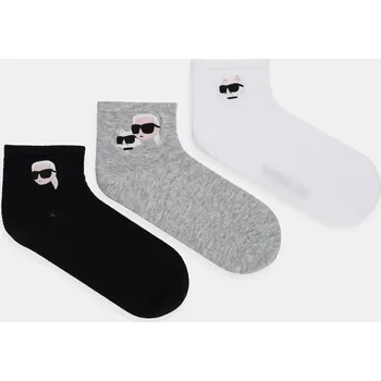 Pánské ponožky Ponožky Karl Lagerfeld IKON 3-pack více barev, A1W47077 šedá 90X, vel. 43-46