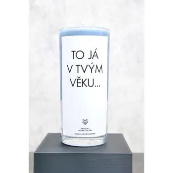 Svíčka IRONIC CANDLES - TO JÁ V TVÝM VĚKU Velikost svíčky / Size: Malá / Small, Barva a vůně / Color and scent: Neon žlutá - LITSEA CUBEBA (citrusová)