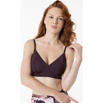 Dámské spodní prádlo Dámská podprsenka Julimex Simple T-shirt bra Barva: Švestková, Velikost: L