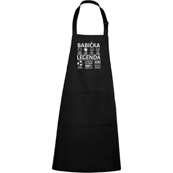 Kuchyňská zástěra Zástěra s potiskem Babička legenda Barva zástěry: Černá